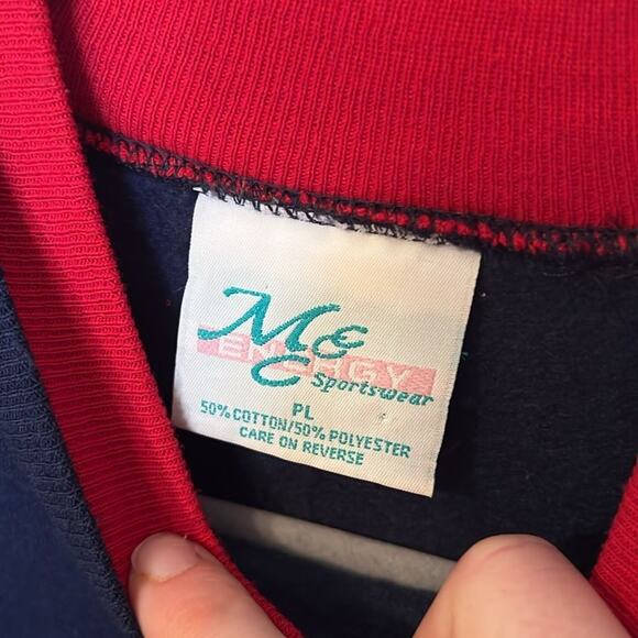 MCCC Sportswear Womens VTG Americana Flag Holiday Sweater PL Patriotic - Picture 3 of 10